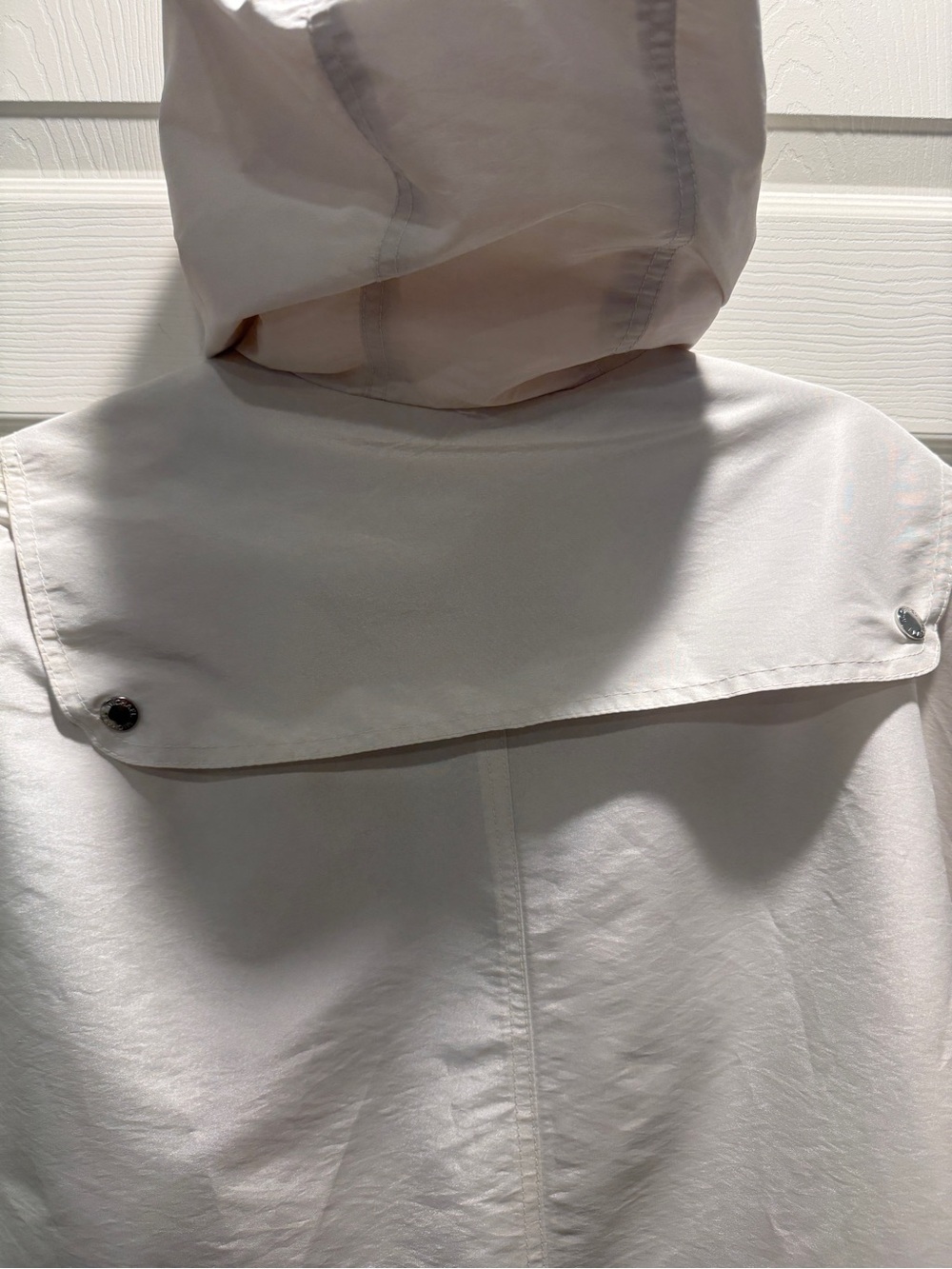 NWT Michael Kors Hooded Poncho Jacket White Cape Windbreaker Size S - Picture 11 of 16
